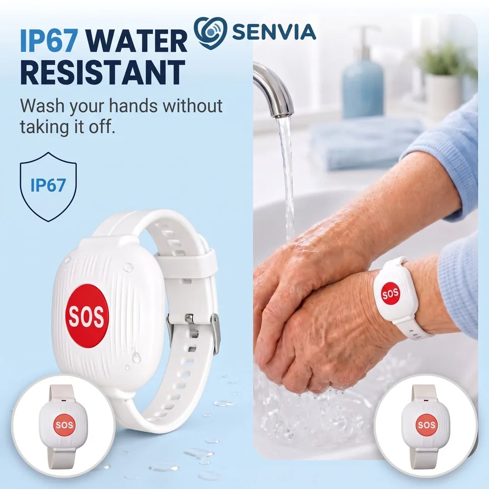 SenviaSOS bracelet IP67 water resistant